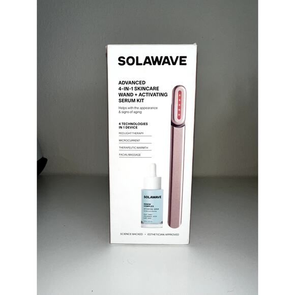 NEW Solawave 4-in-1 Skincare Wand+Renew Complex Serum Bundle - Picture 1 of 8